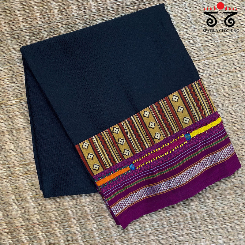 Hand- Embroidered Khun Blouse Fabric