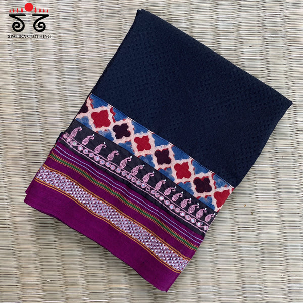 Hand- Embroidered Khun Blouse Fabric
