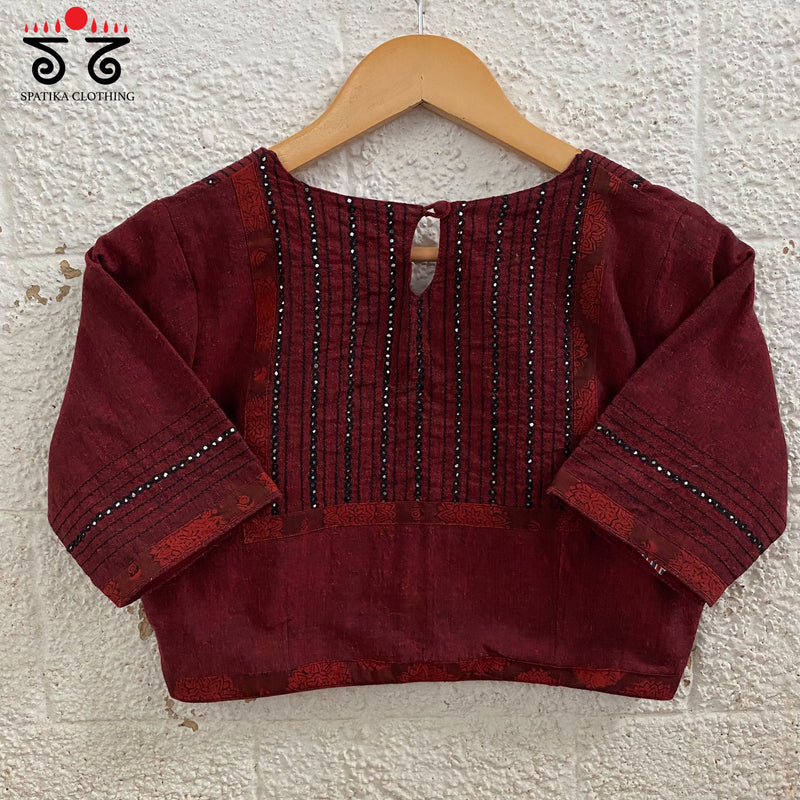 Hand - Embroidered Mirror Work Blouse