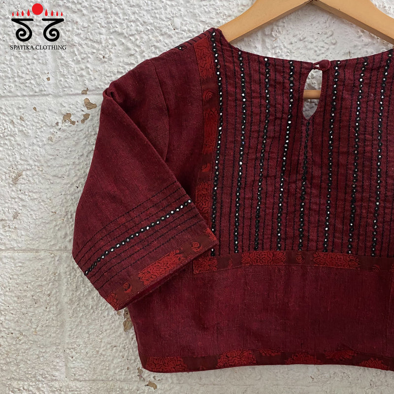 Hand - Embroidered Mirror Work Blouse