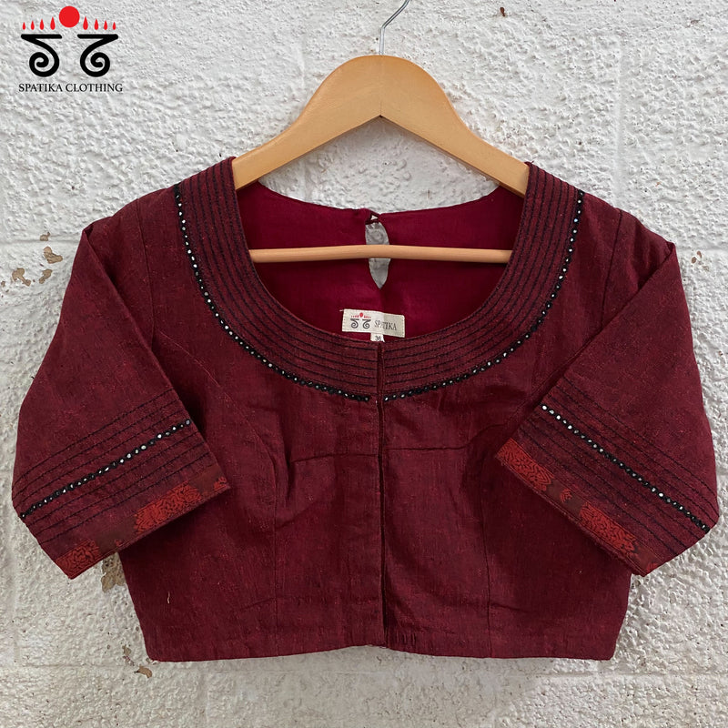 Hand - Embroidered Mirror Work Blouse