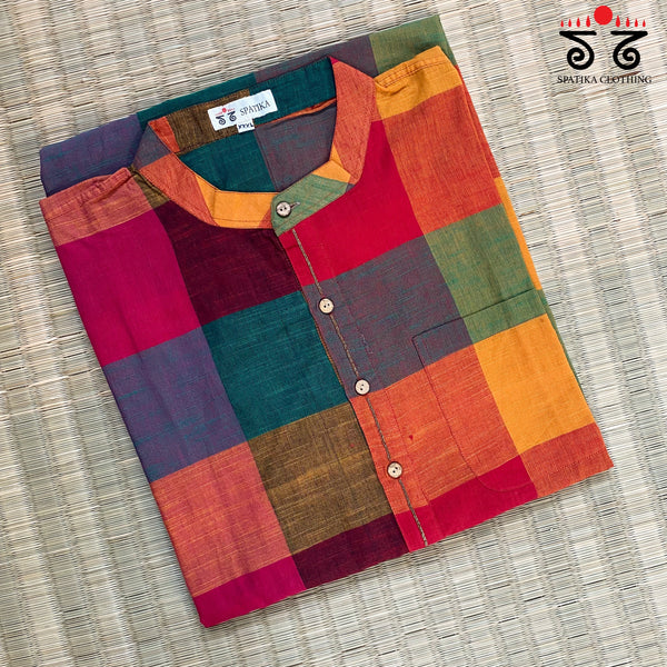 Men's Handwoven Cotton Long Kurta