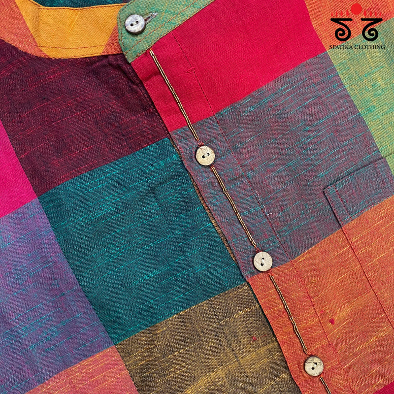 Men's Handwoven Cotton Long Kurta