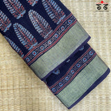 Ajrak On Linen Cotton Saree