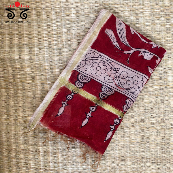 Pen kalamkari Chanderi Stole