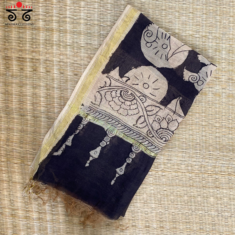 Pen kalamkari Chanderi Stole