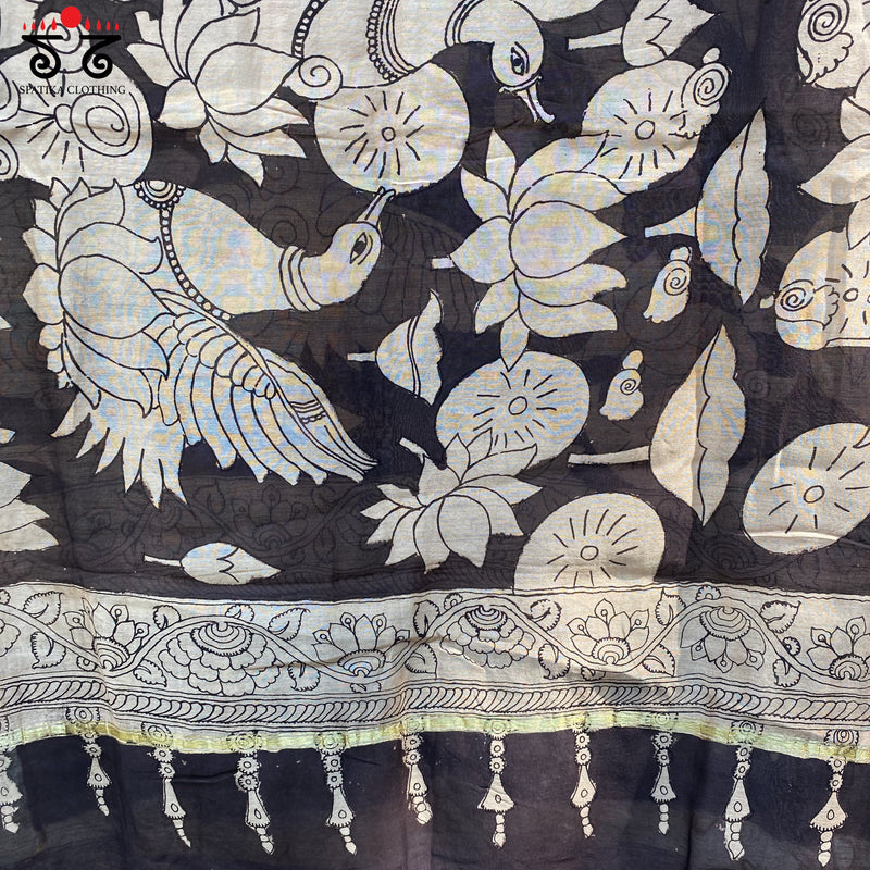 Pen kalamkari Chanderi Stole