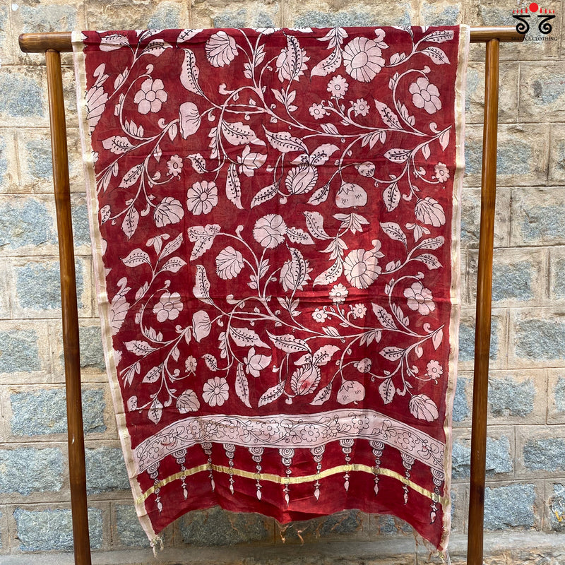 Pen kalamkari Chanderi Stole