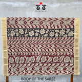 Pen Kalamkari On Maheshwari Silk Cotton Saree