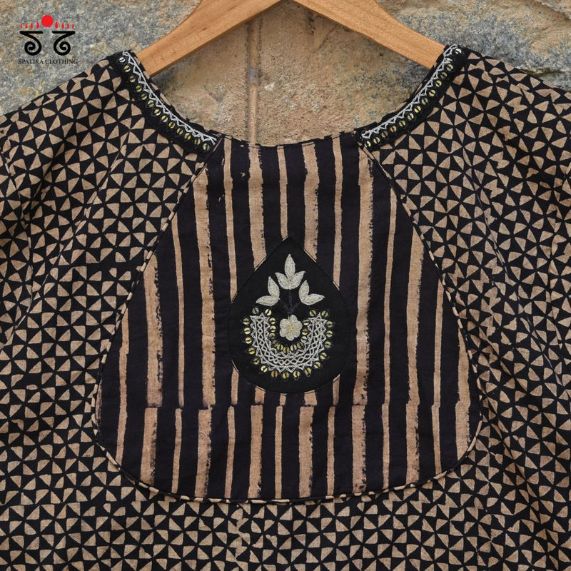 Motif Inlay Hand - Embroidered Blouse
