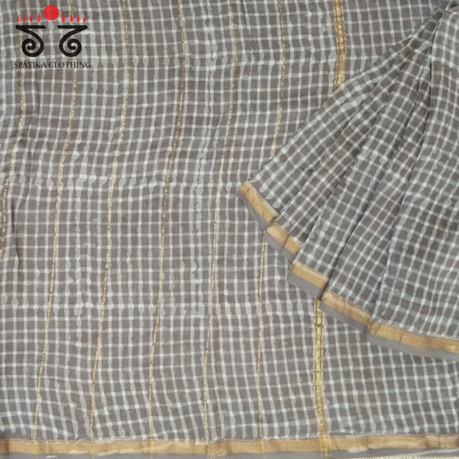 Handblock Print on Chanderi Silk Cotton Saree