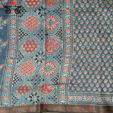 Ajrak Handblock Print on Silk Cotton Saree