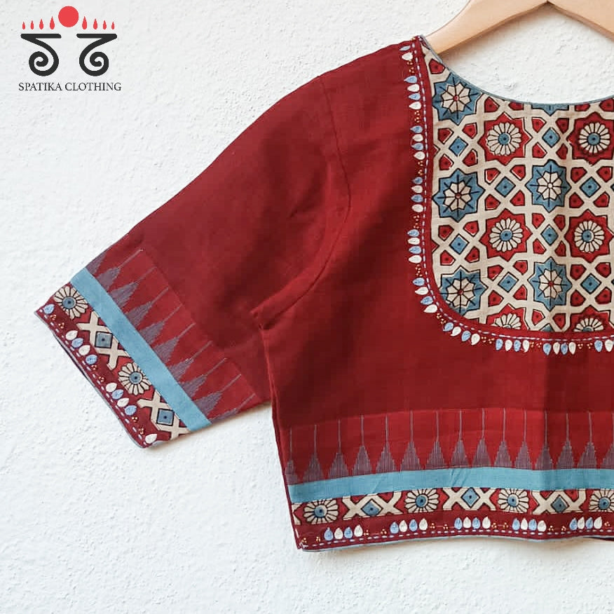 The Ponduru - Ajrak Yoke Blouse