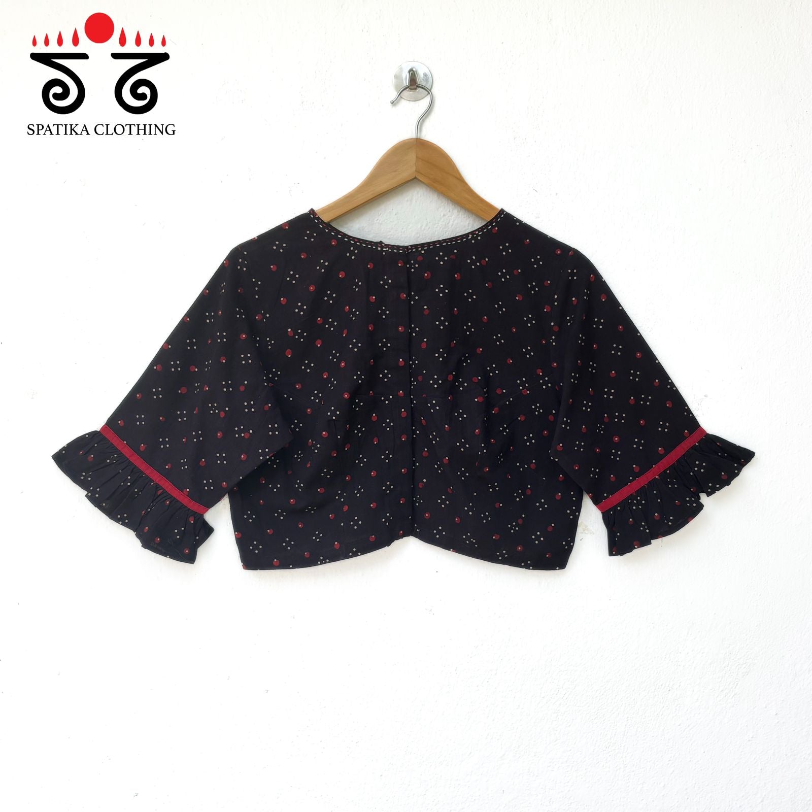 The Ajrakh-Ruffle Sleeve Blouse