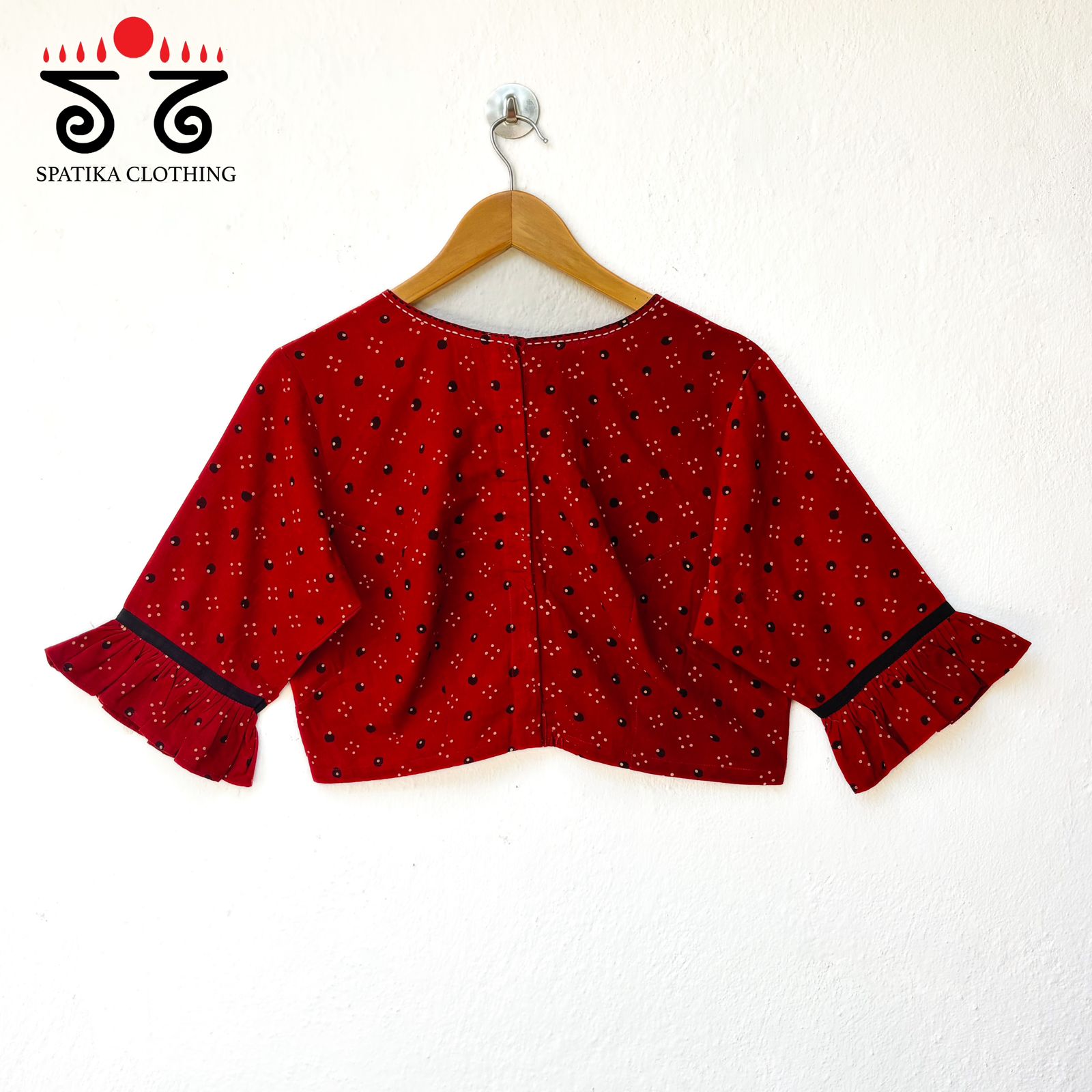 The Ajrakh-Ruffle Sleeve Blouse
