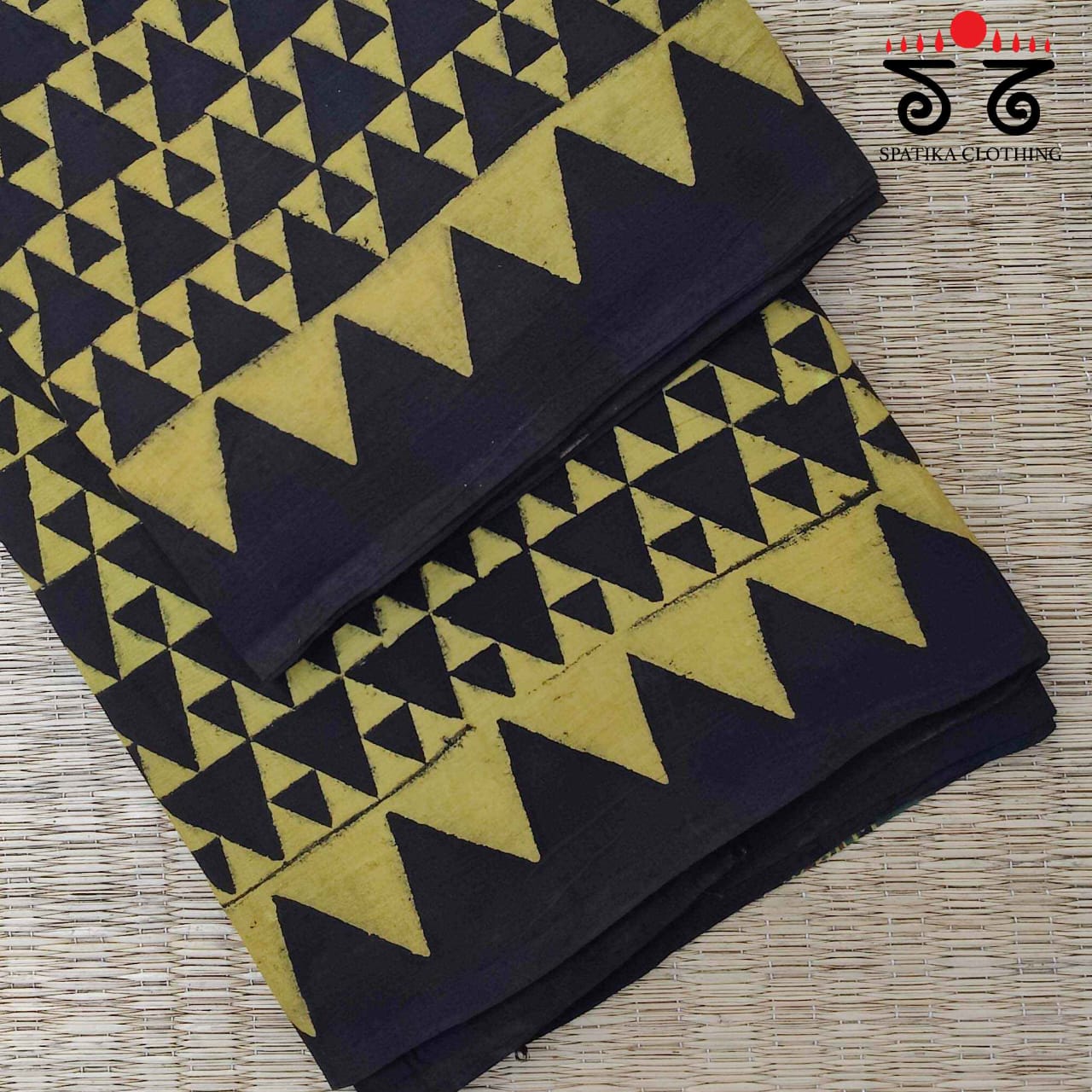 Ajrakh Handblock Print on Mulmul Cotton Saree
