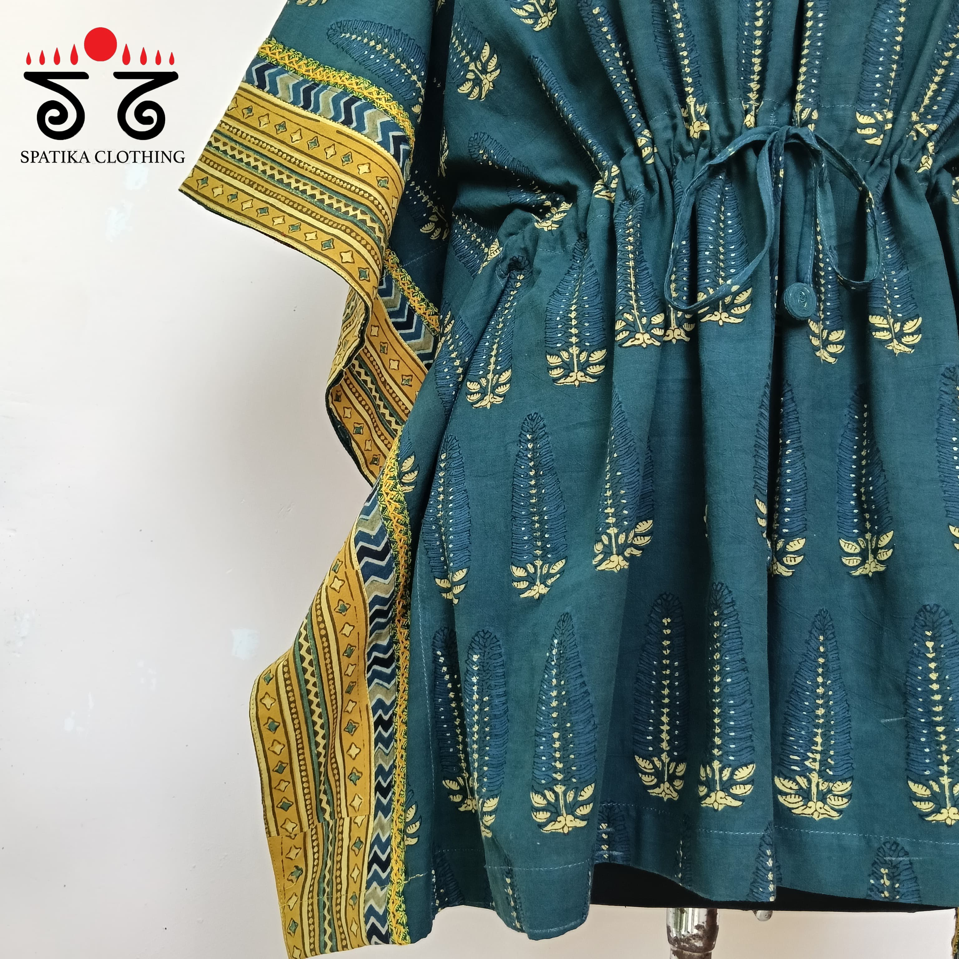 Hand=embroidered Kaftan Top