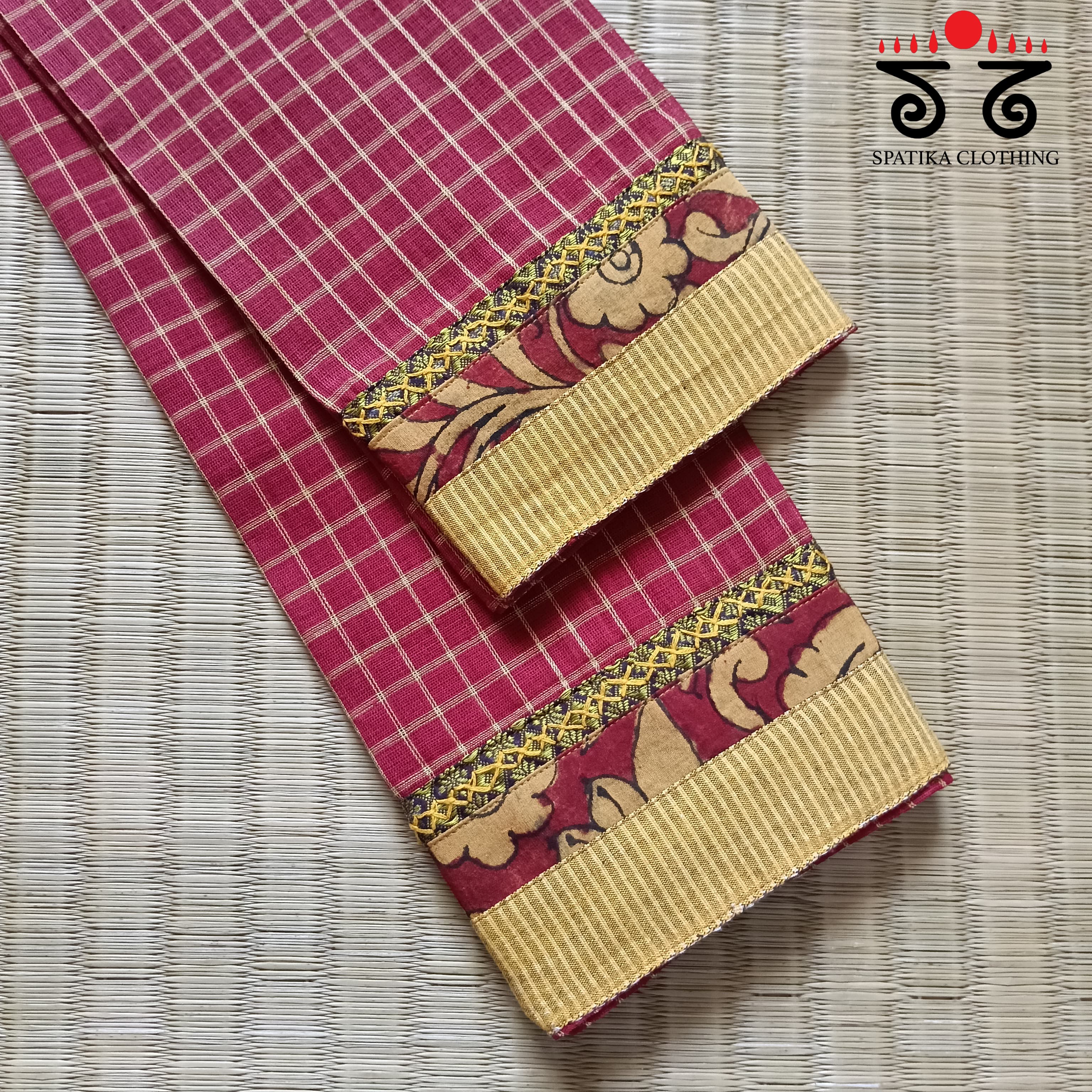 Kalamkari hand embroidered Blouse Fabric