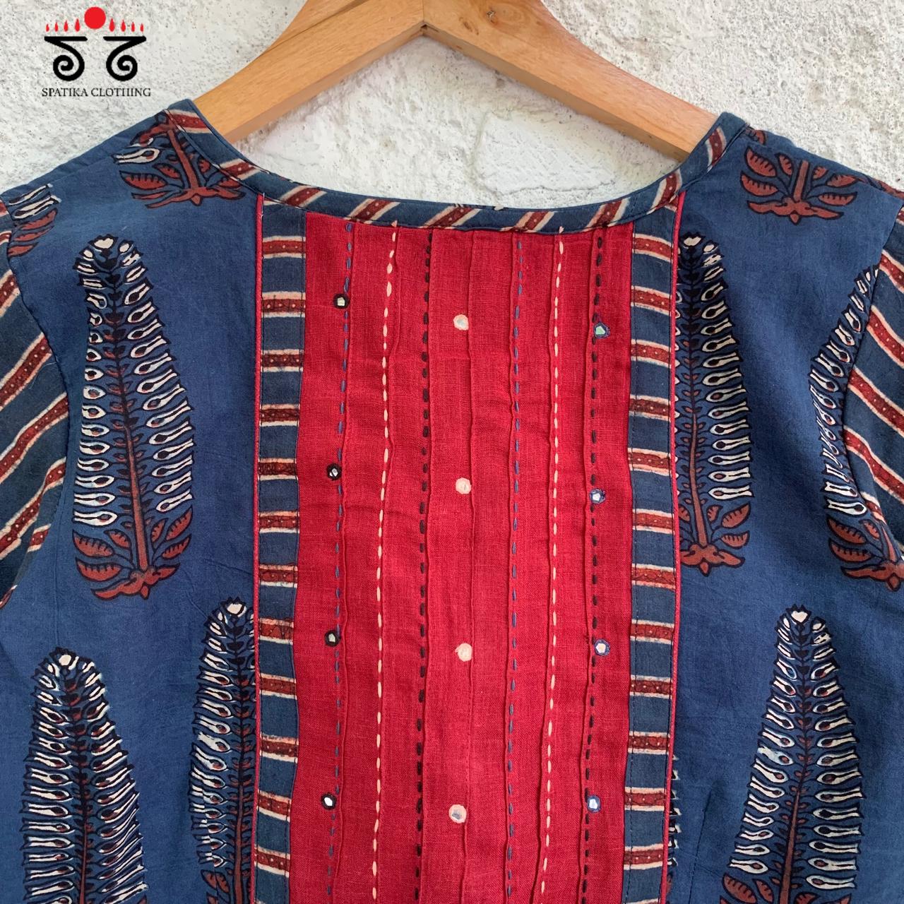 The Ajrak Pintuck Blouse