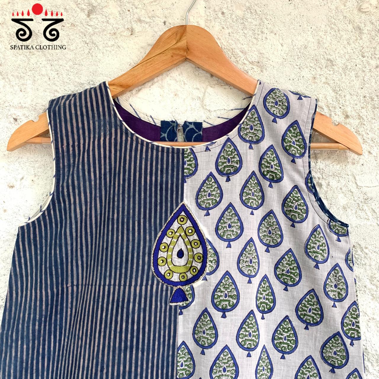 Ajrakh Hand-embroidered Womens Top