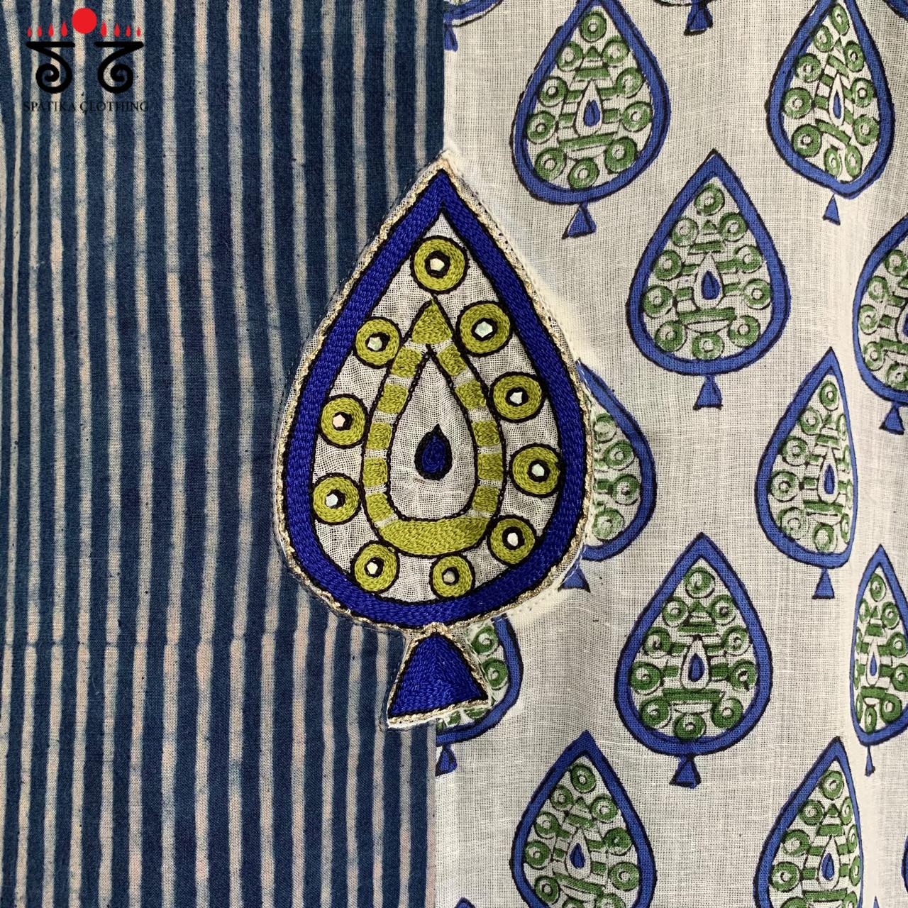 Ajrakh Hand-embroidered Womens Top