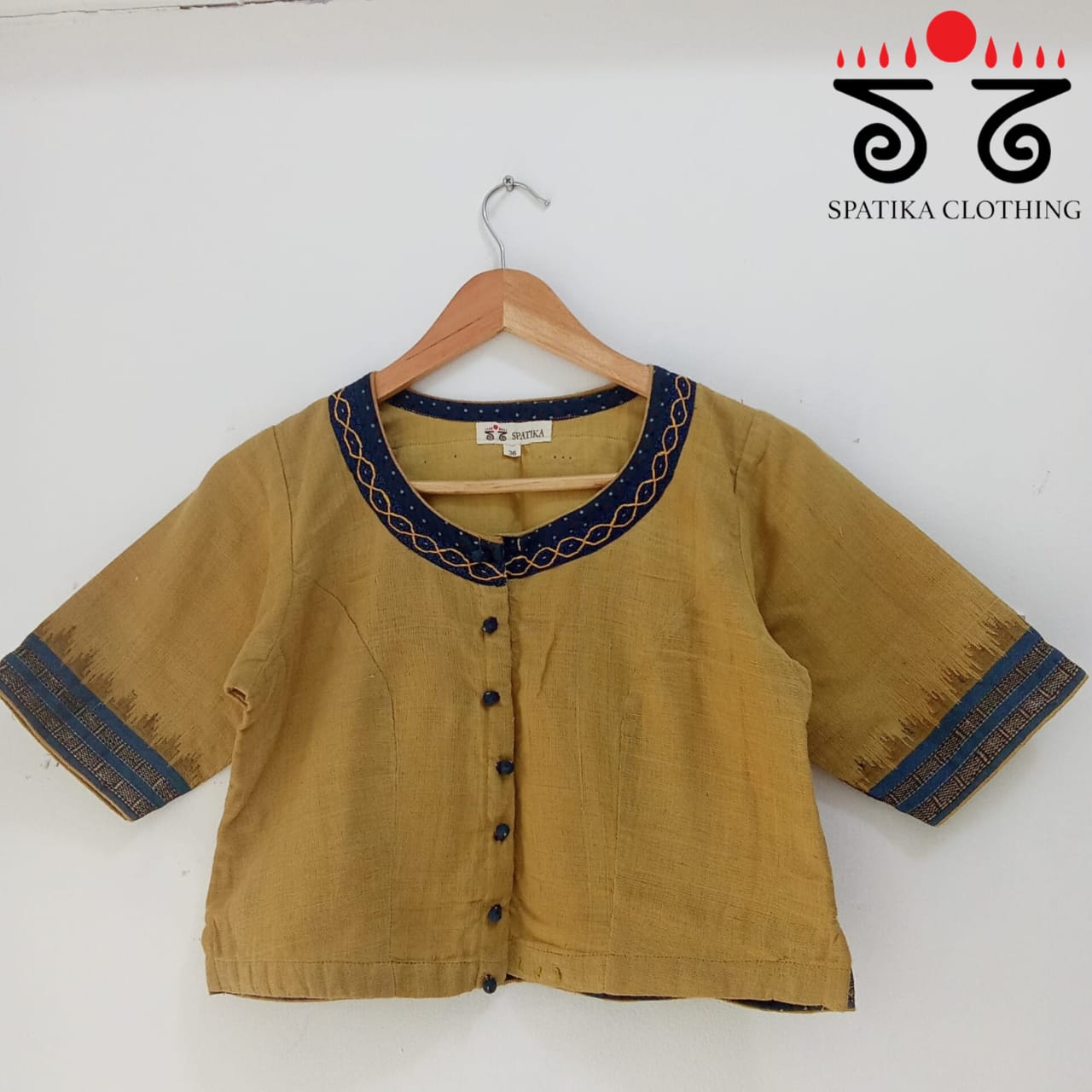Goddess Saraswathi - Pen Kalamkari Patch Croptop