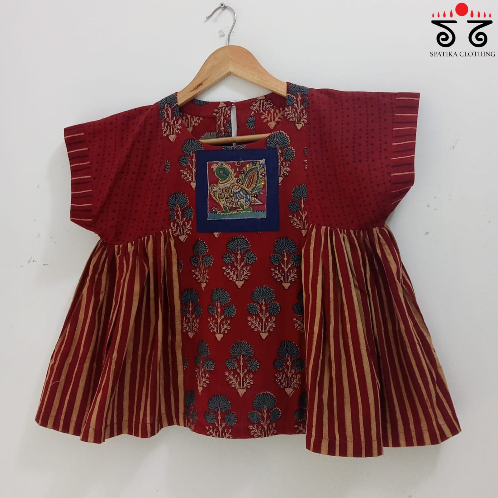 Hand - Embroidered Frilled Croptop