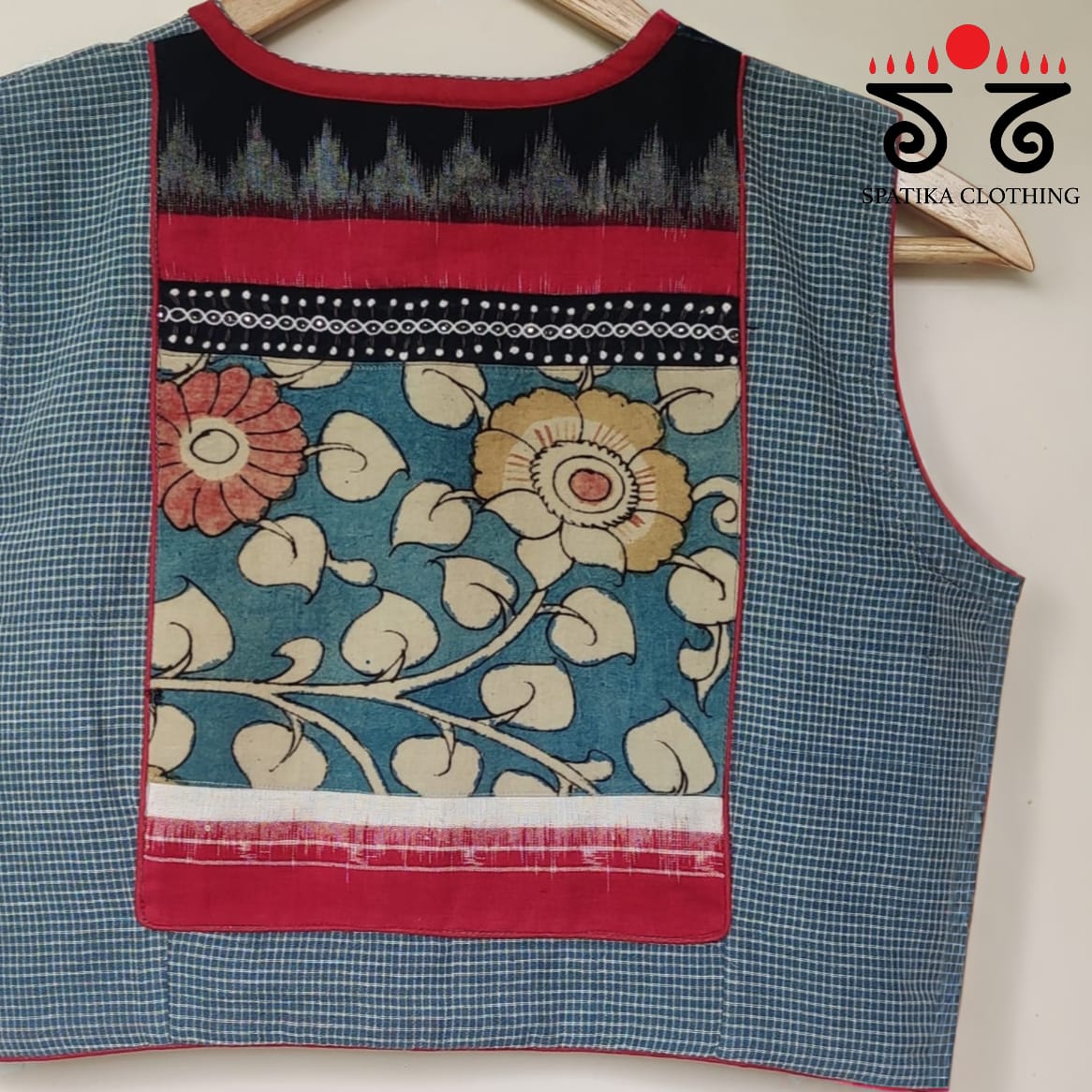 Pen Kalamkari Sleeveless-Hand Crafted Blouse