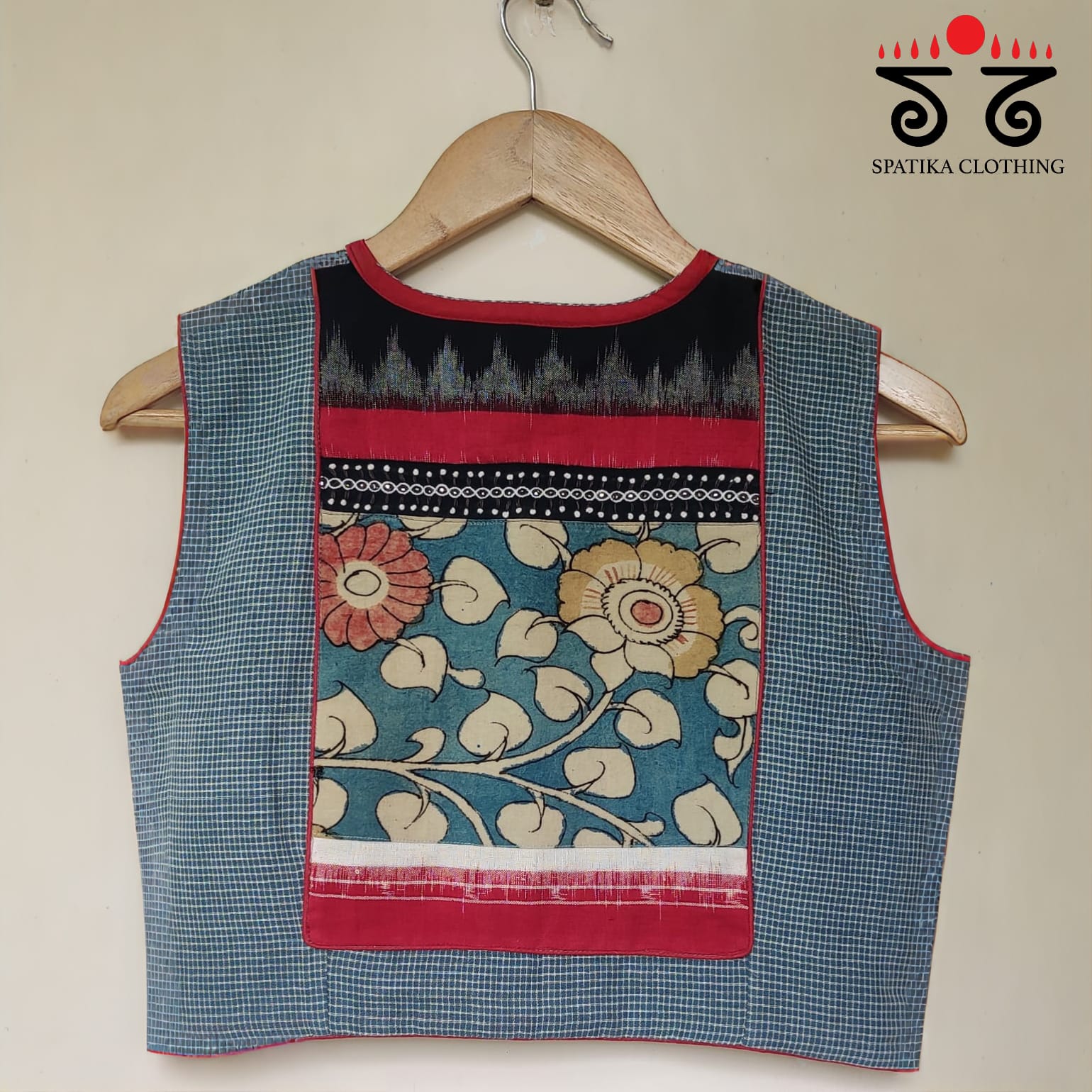 Pen Kalamkari Sleeveless-Hand Crafted Blouse