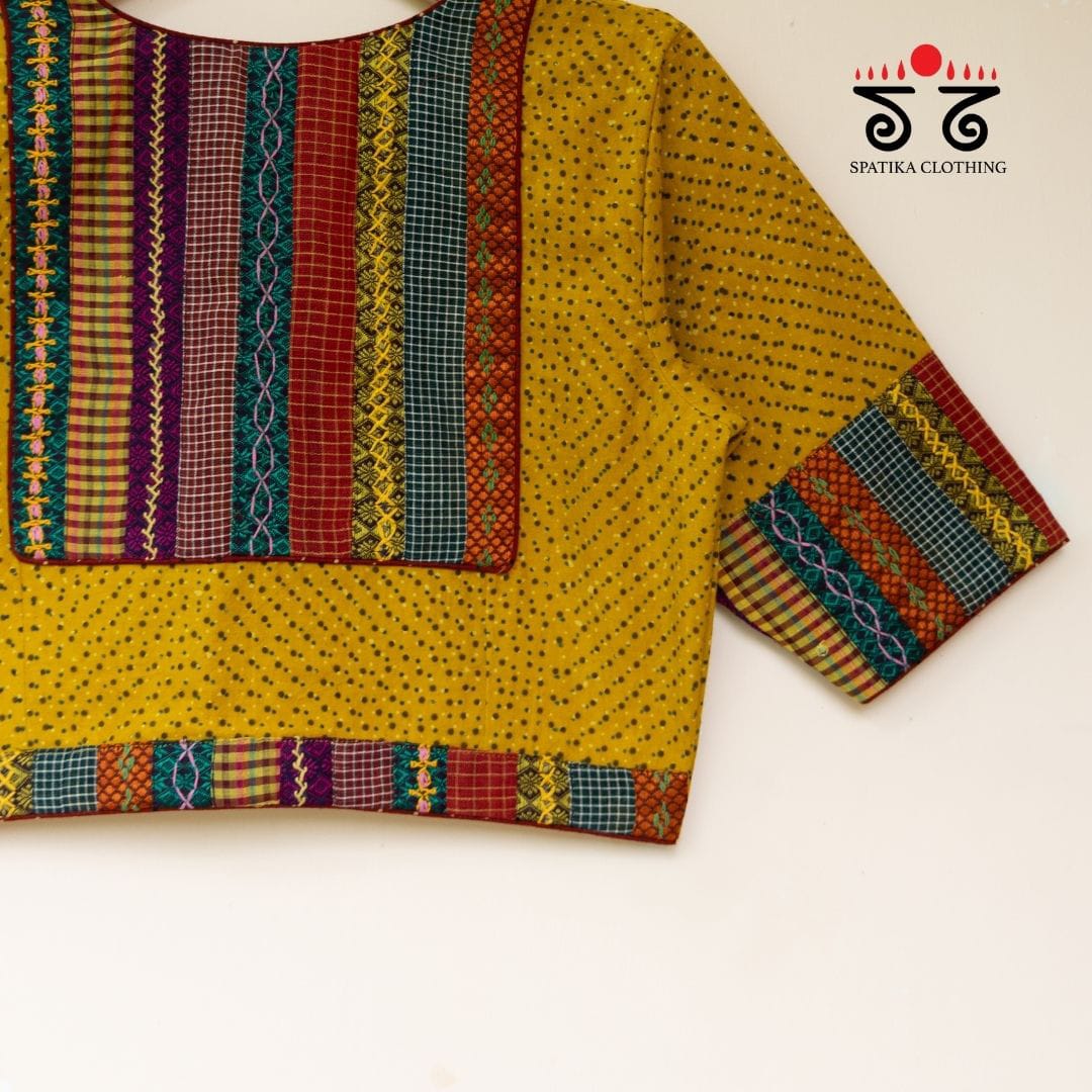 Ajrak Patch Work Blouse
