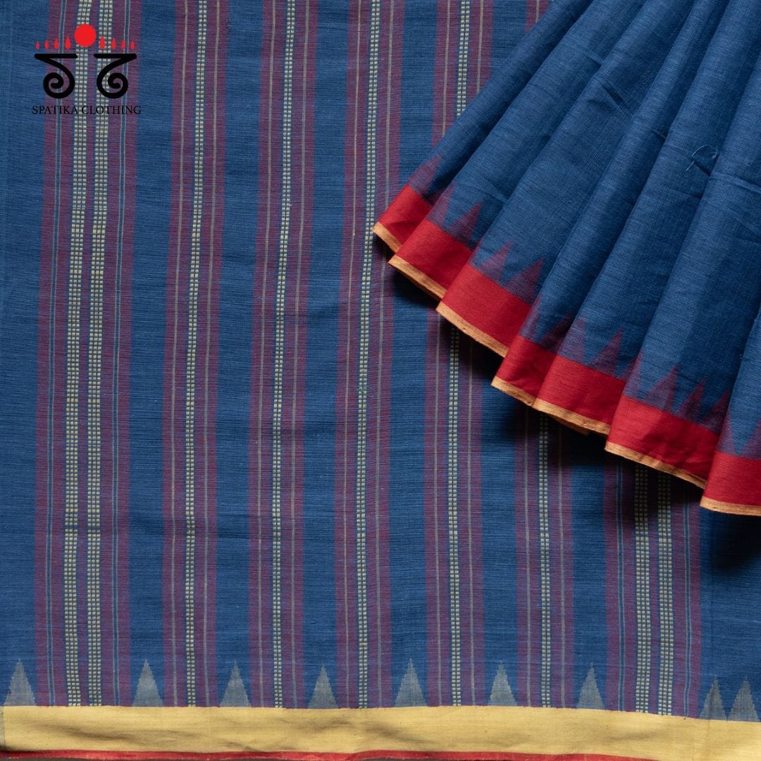Ponduru Handspun Cotton Saree - Ganga Jamuna Border