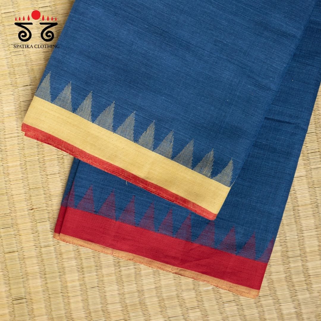 Ponduru Handspun Cotton Saree - Ganga Jamuna Border