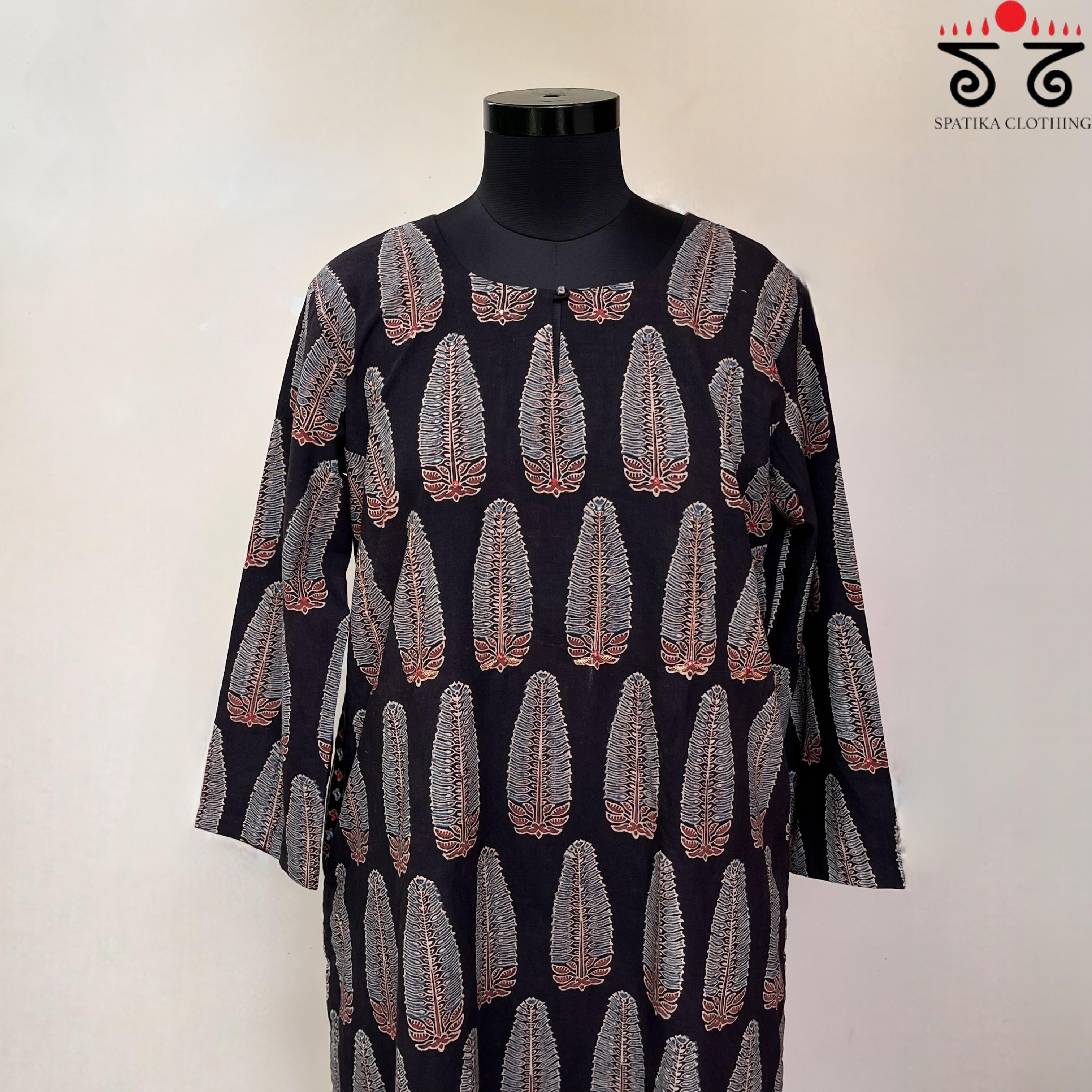 Ajrak Co-ord Set - Black