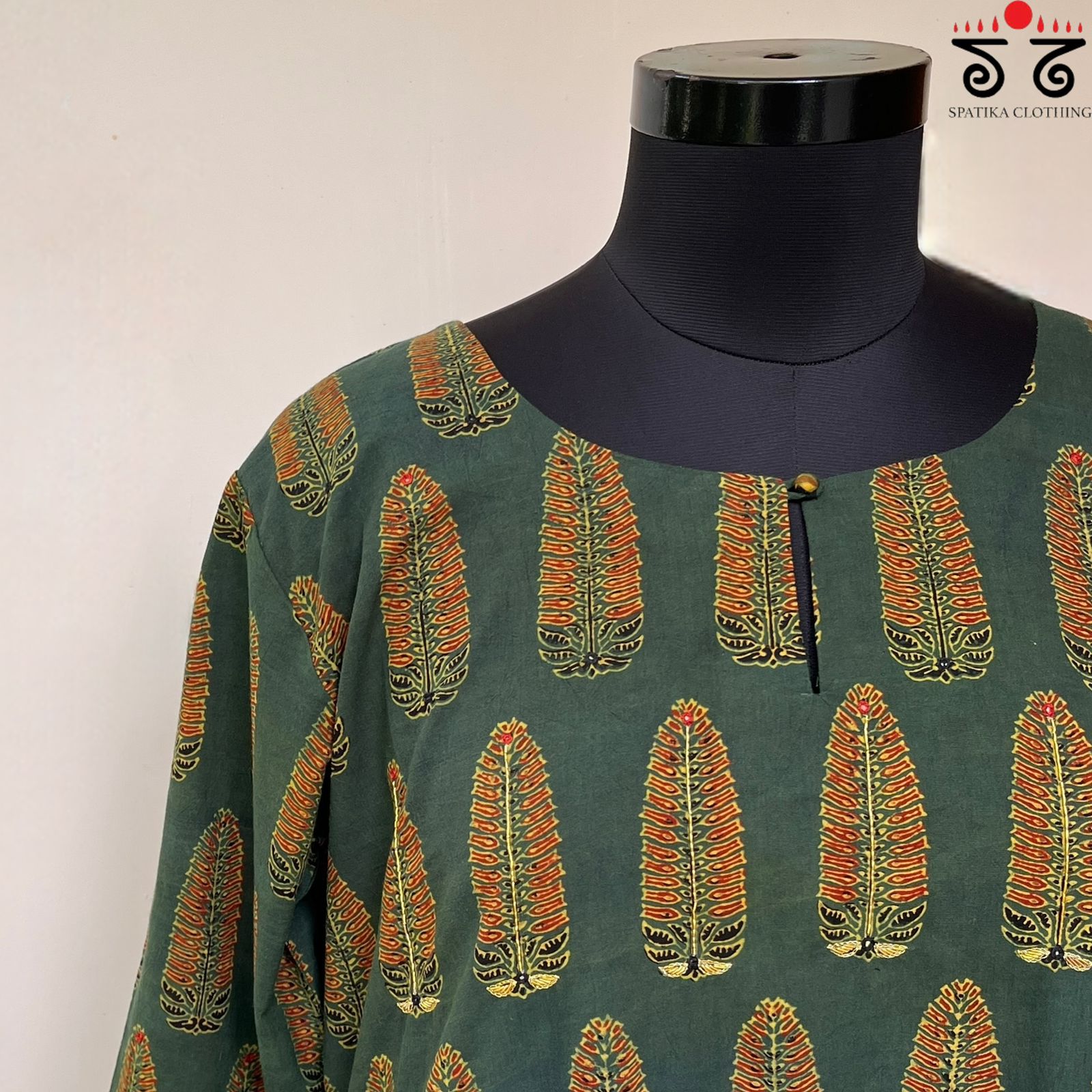 Ajrak Co-ord Set - Green!