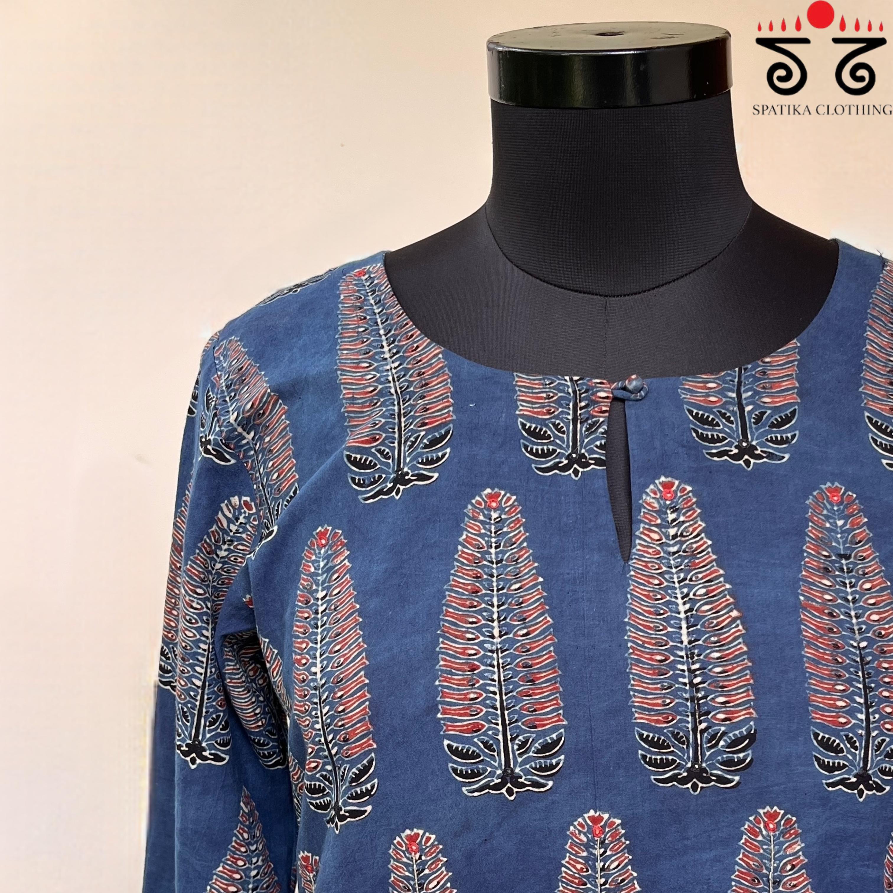 Ajrak Co-ord Set - Blue!