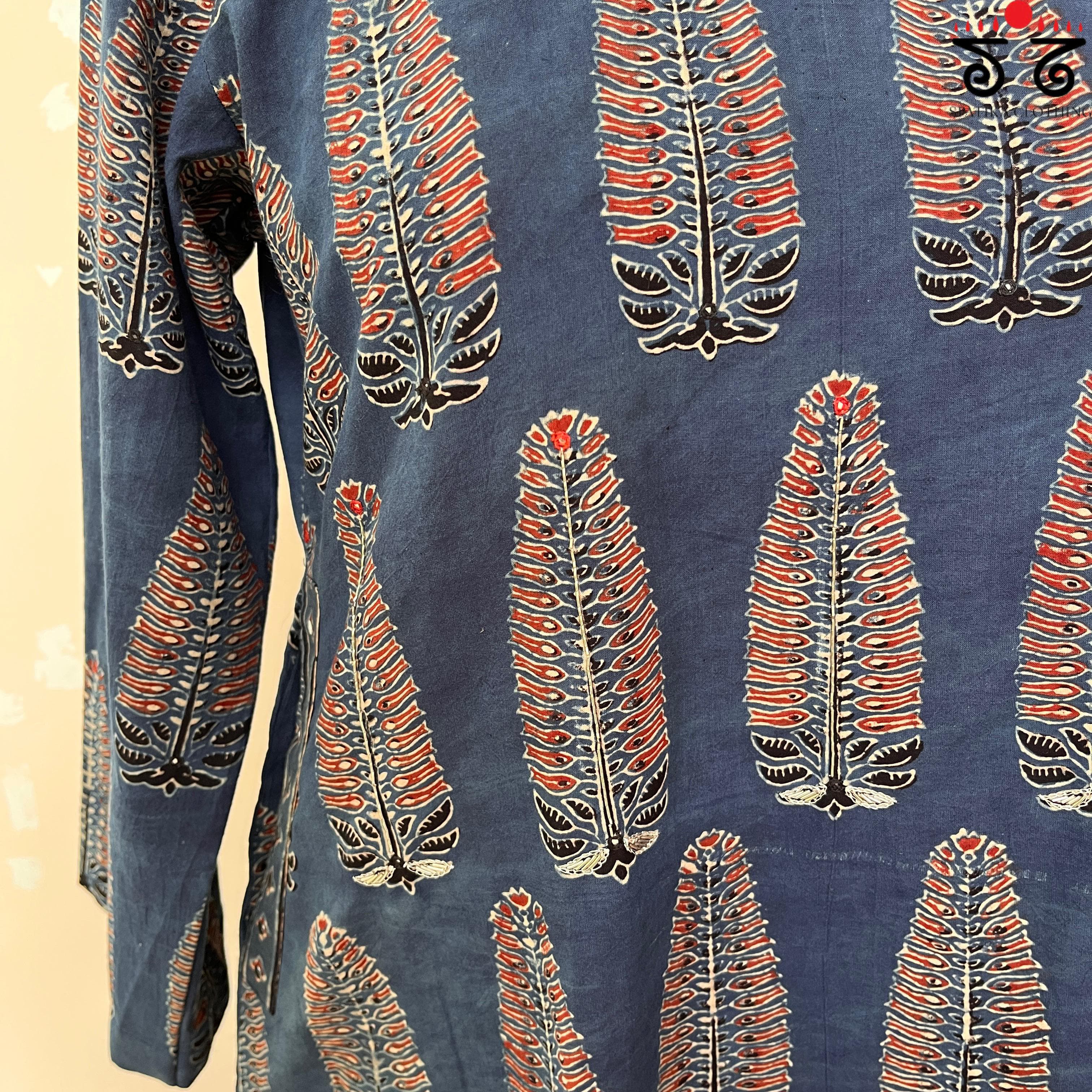 Ajrak Co-ord Set - Blue!