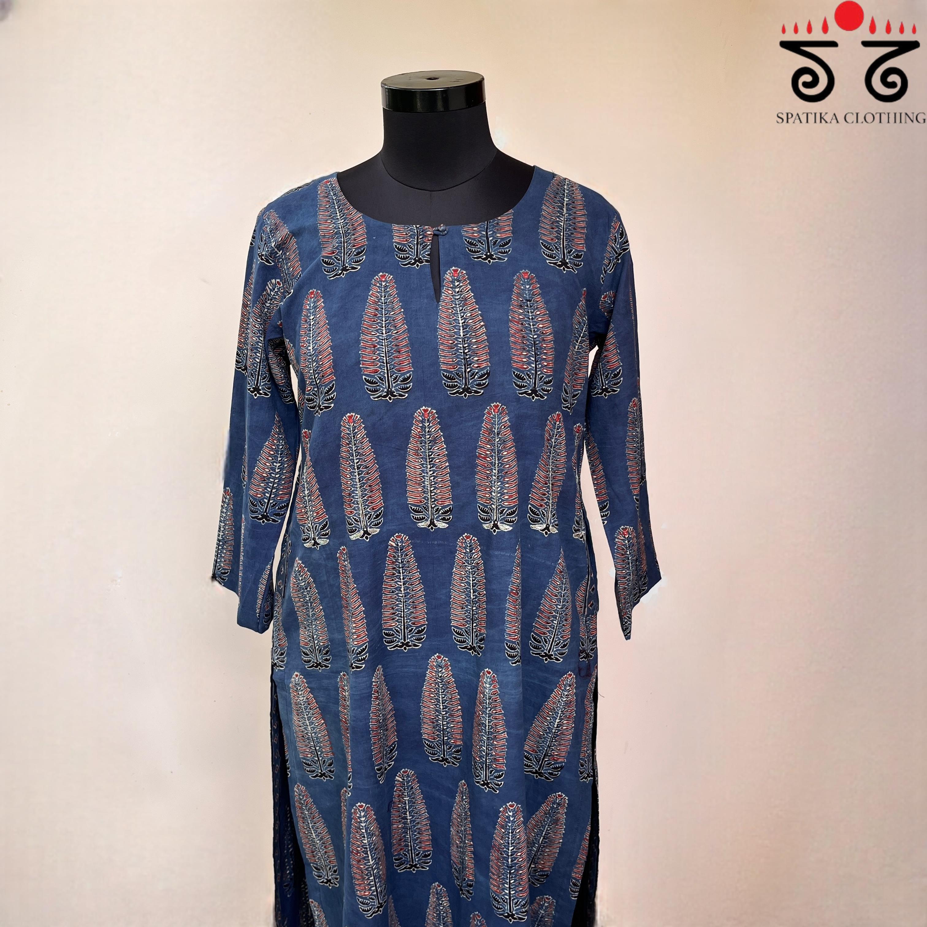 Ajrak Co-ord Set - Blue!