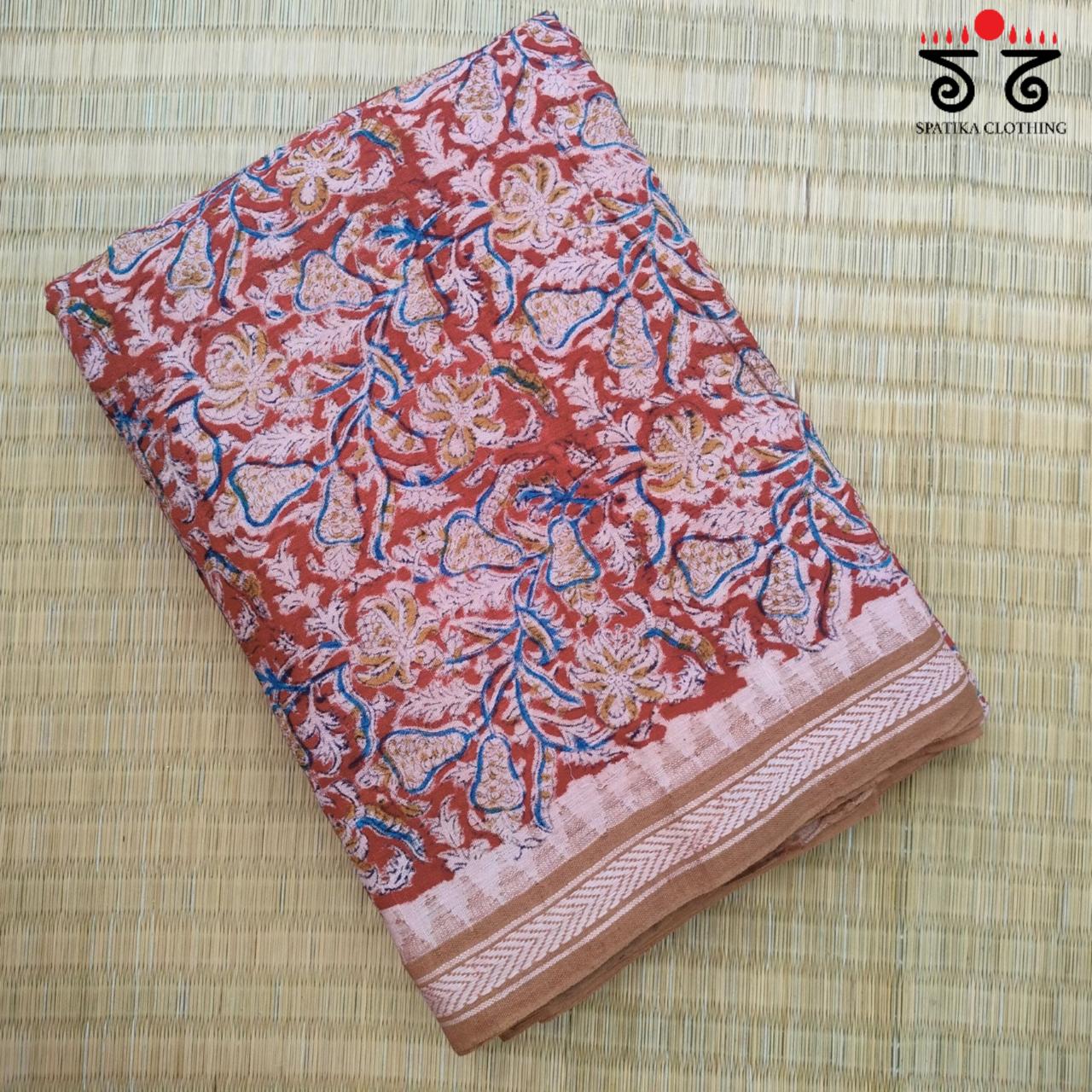 Kalamkari On Ponduru Handspun Cotton Saree