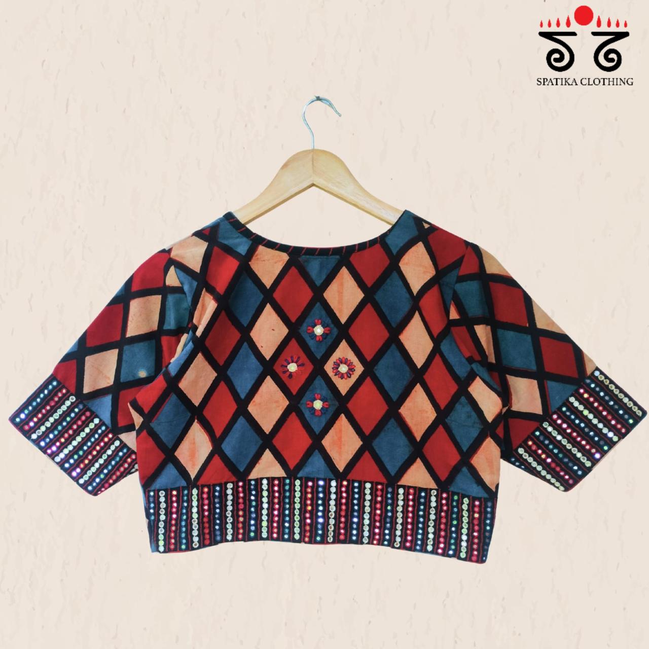 The Ajrakh - Mirrorwork Blouse