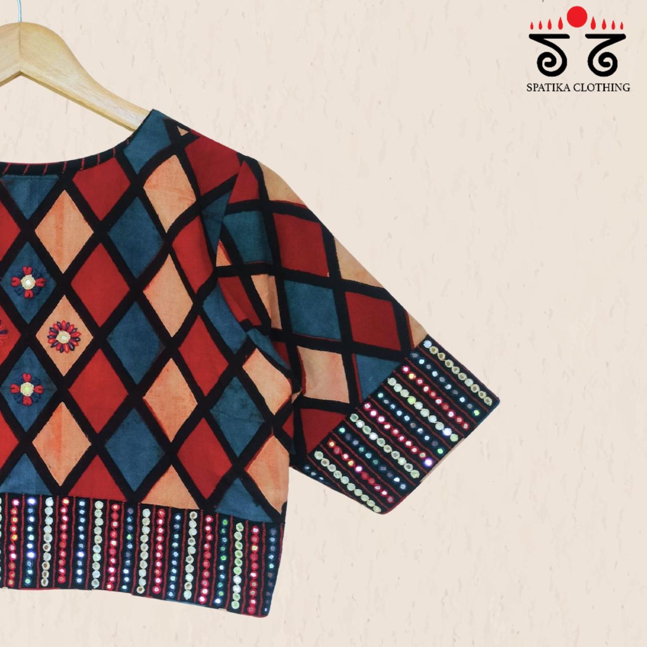 The Ajrakh - Mirrorwork Blouse