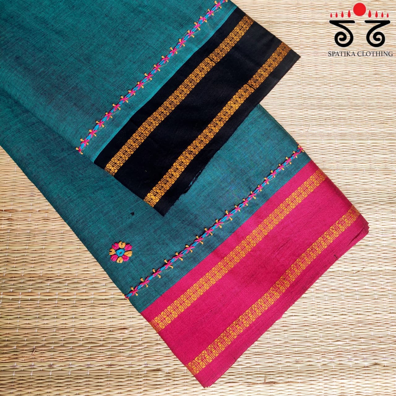 Handembroidered-Andhra Handwoven Cotton Saree