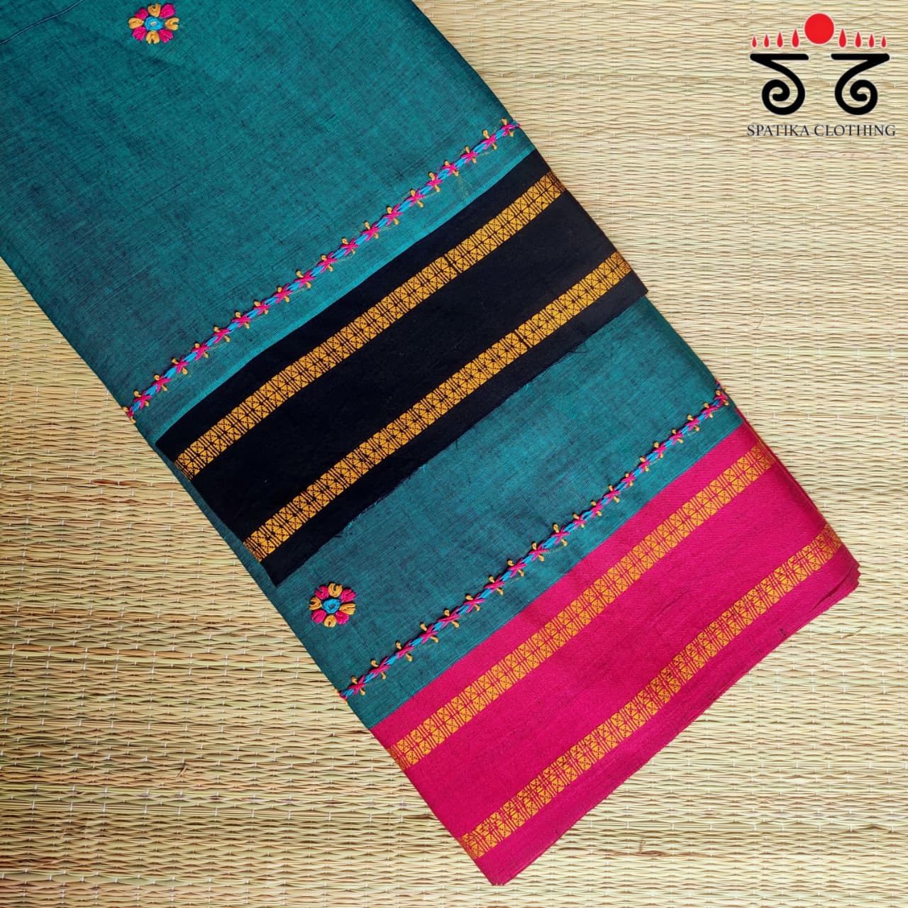 Handembroidered-Andhra Handwoven Cotton Saree