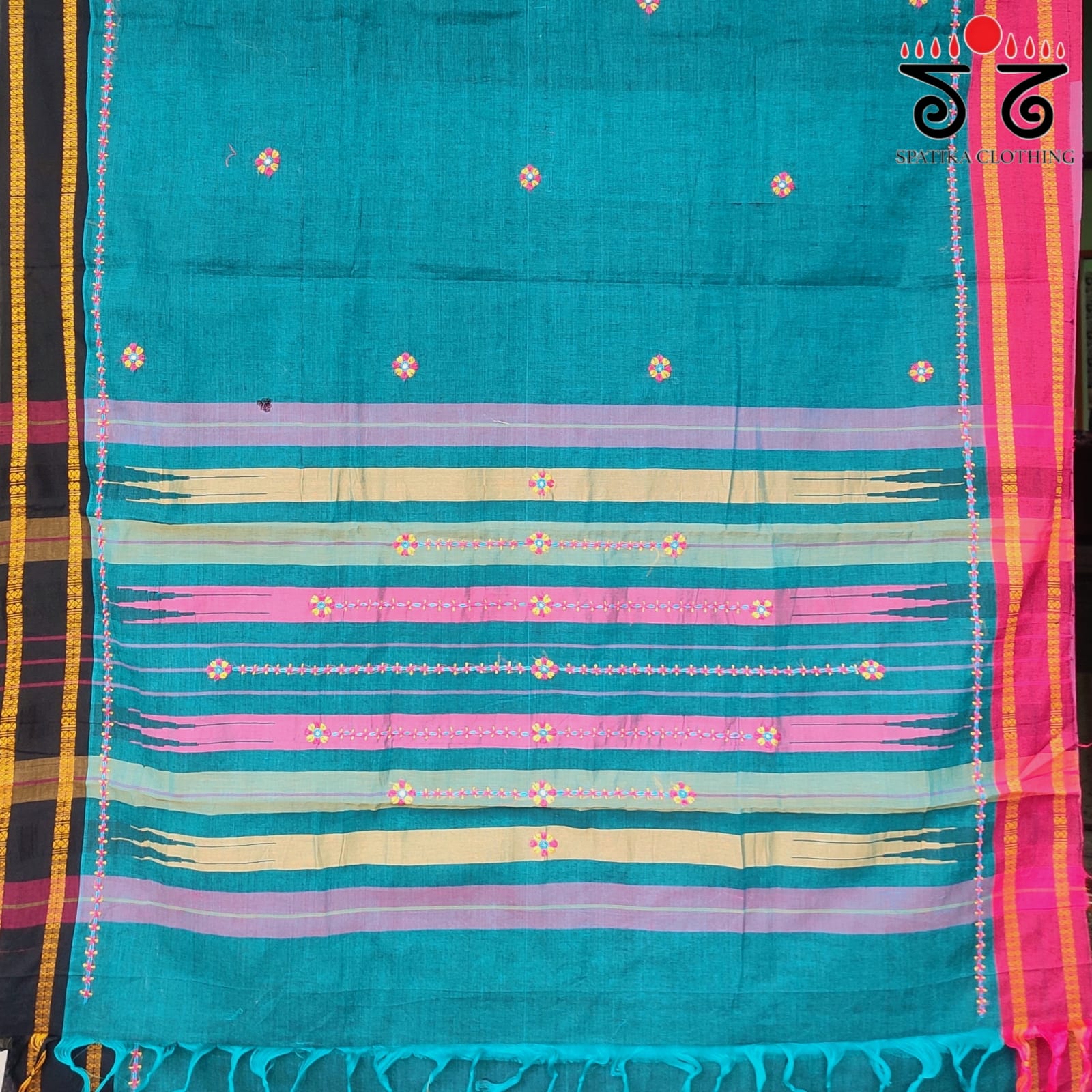 Handembroidered-Andhra Handwoven Cotton Saree