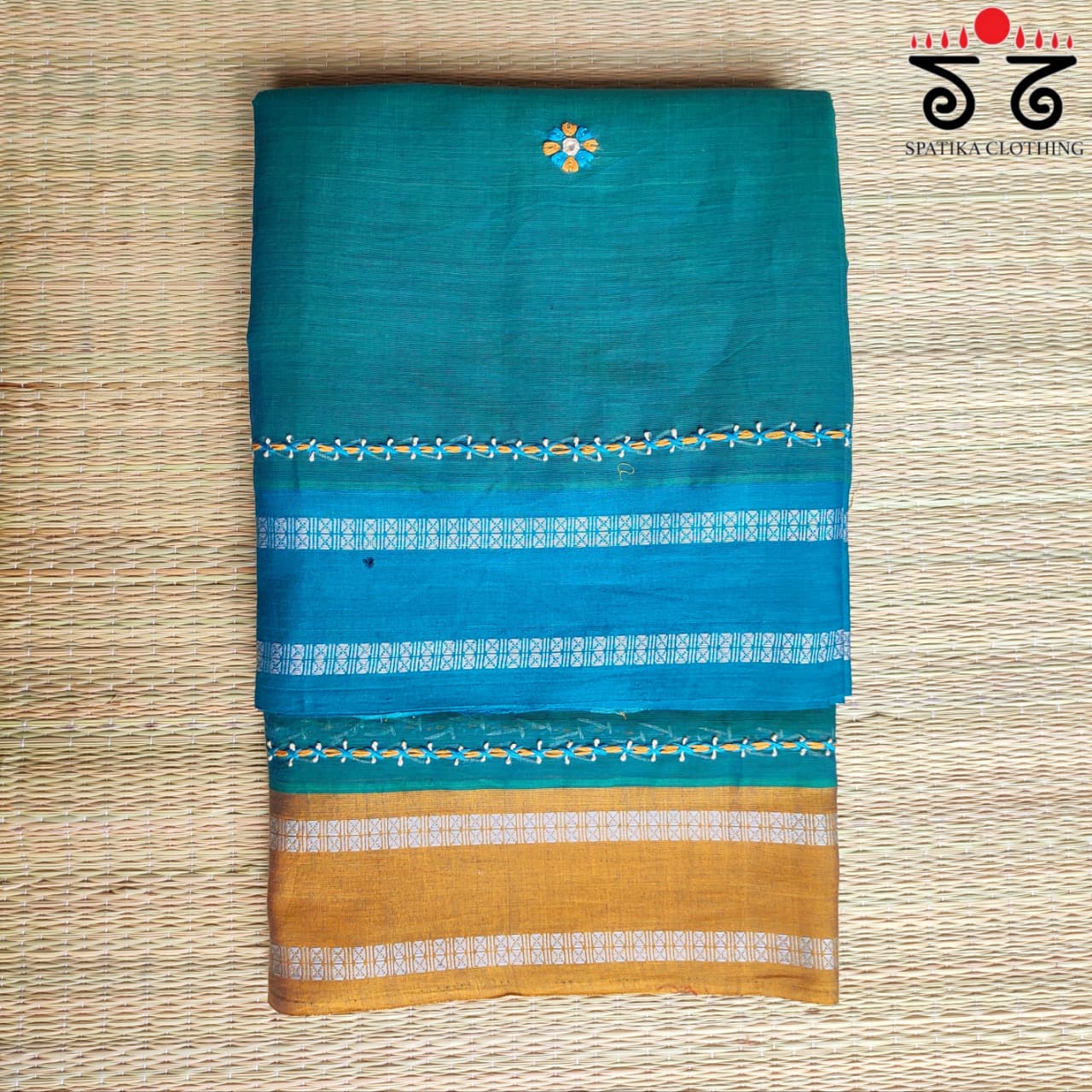 Handembroidered-Andhra Handwoven Cotton Saree