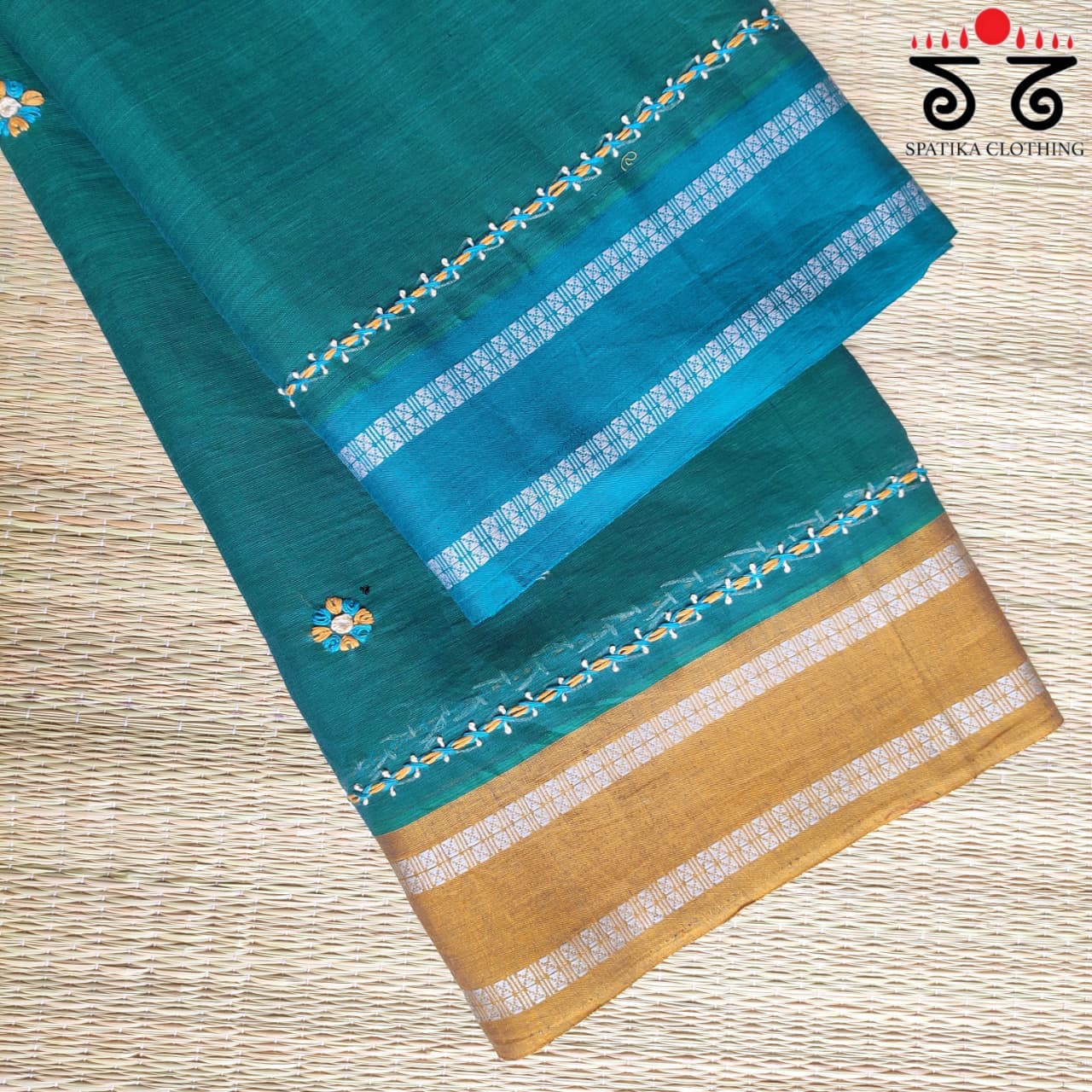 Handembroidered-Andhra Handwoven Cotton Saree