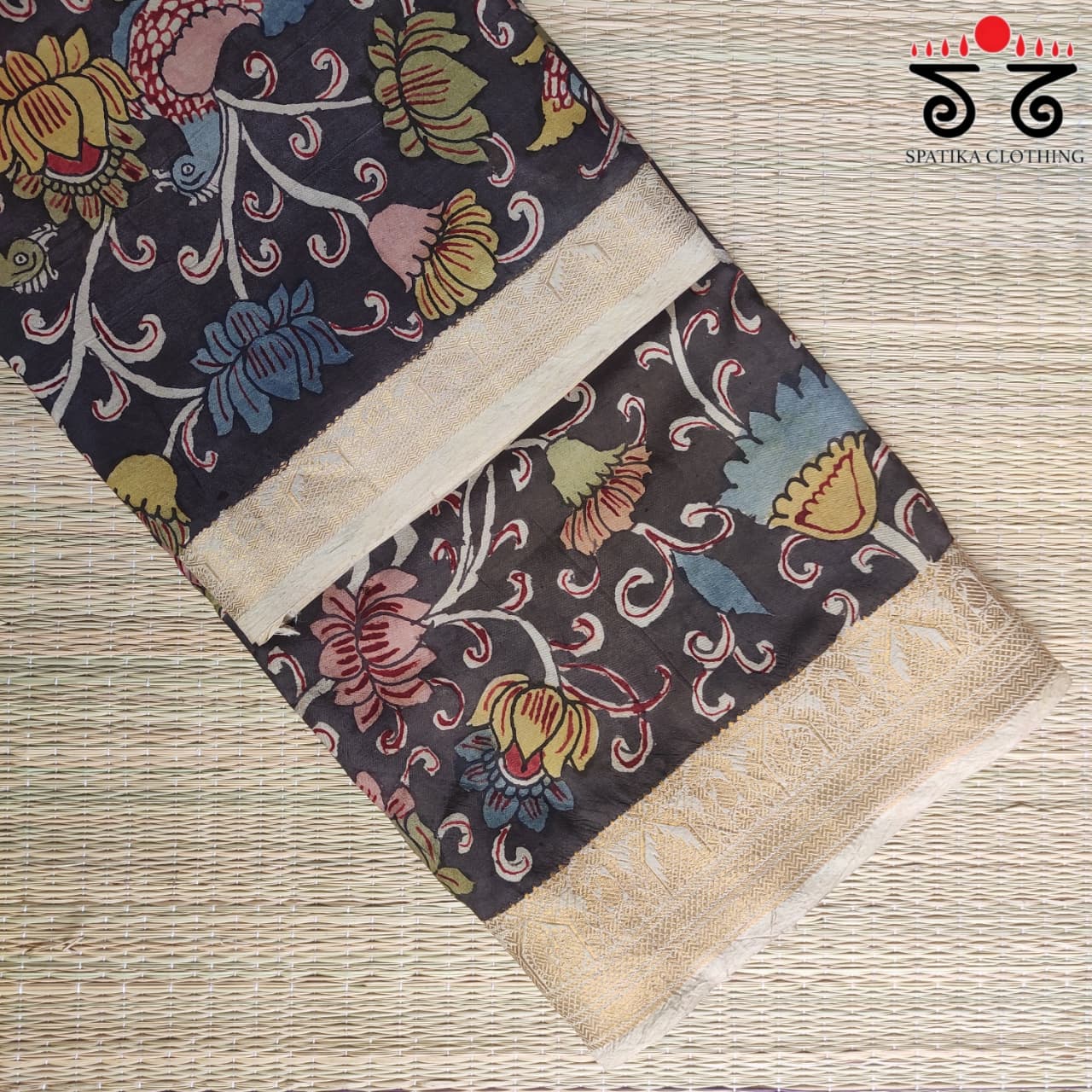 Pen Kalamkari Handpainted Silk Cotton Saree