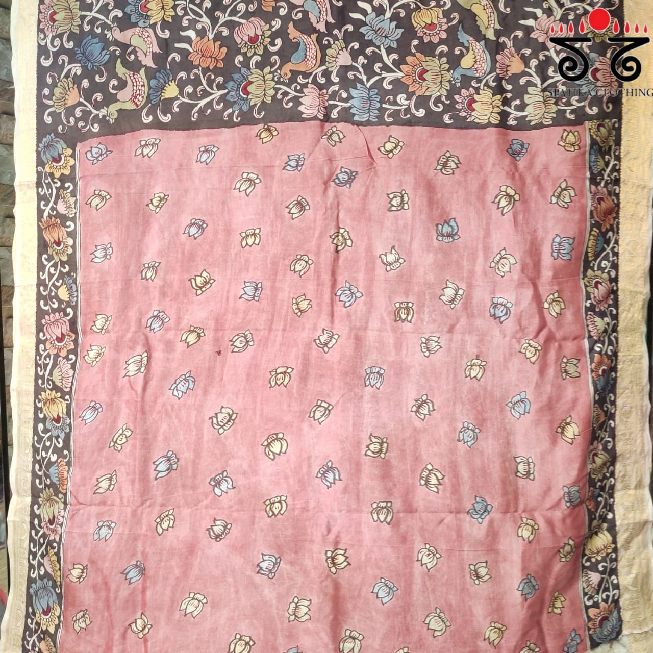 Pen Kalamkari Handpainted Silk Cotton Saree