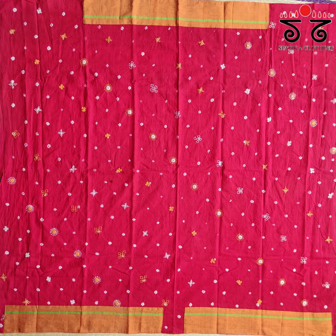 Hand Embroidered Bandhani Blouse Fabric