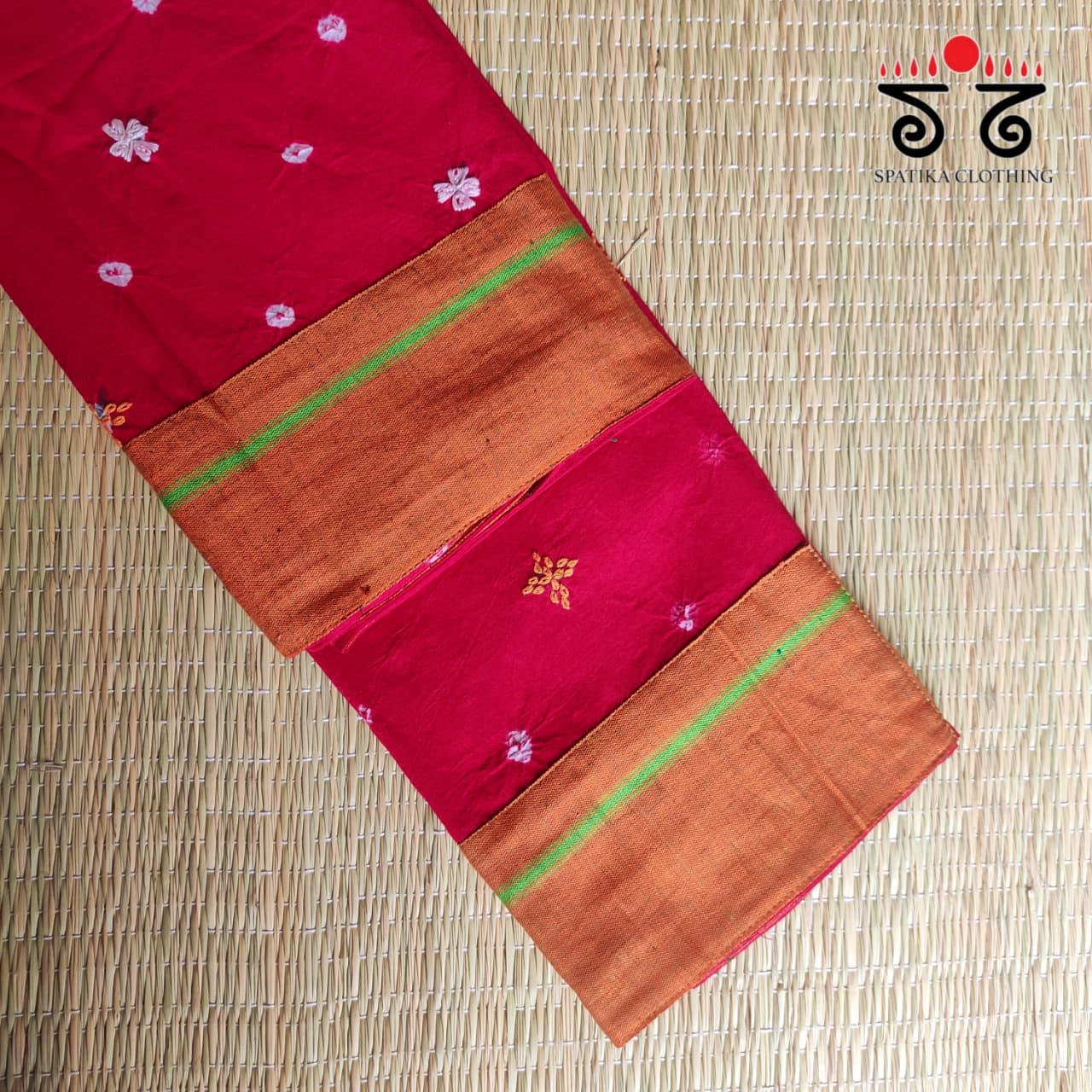 Hand Embroidered Bandhani Blouse Fabric