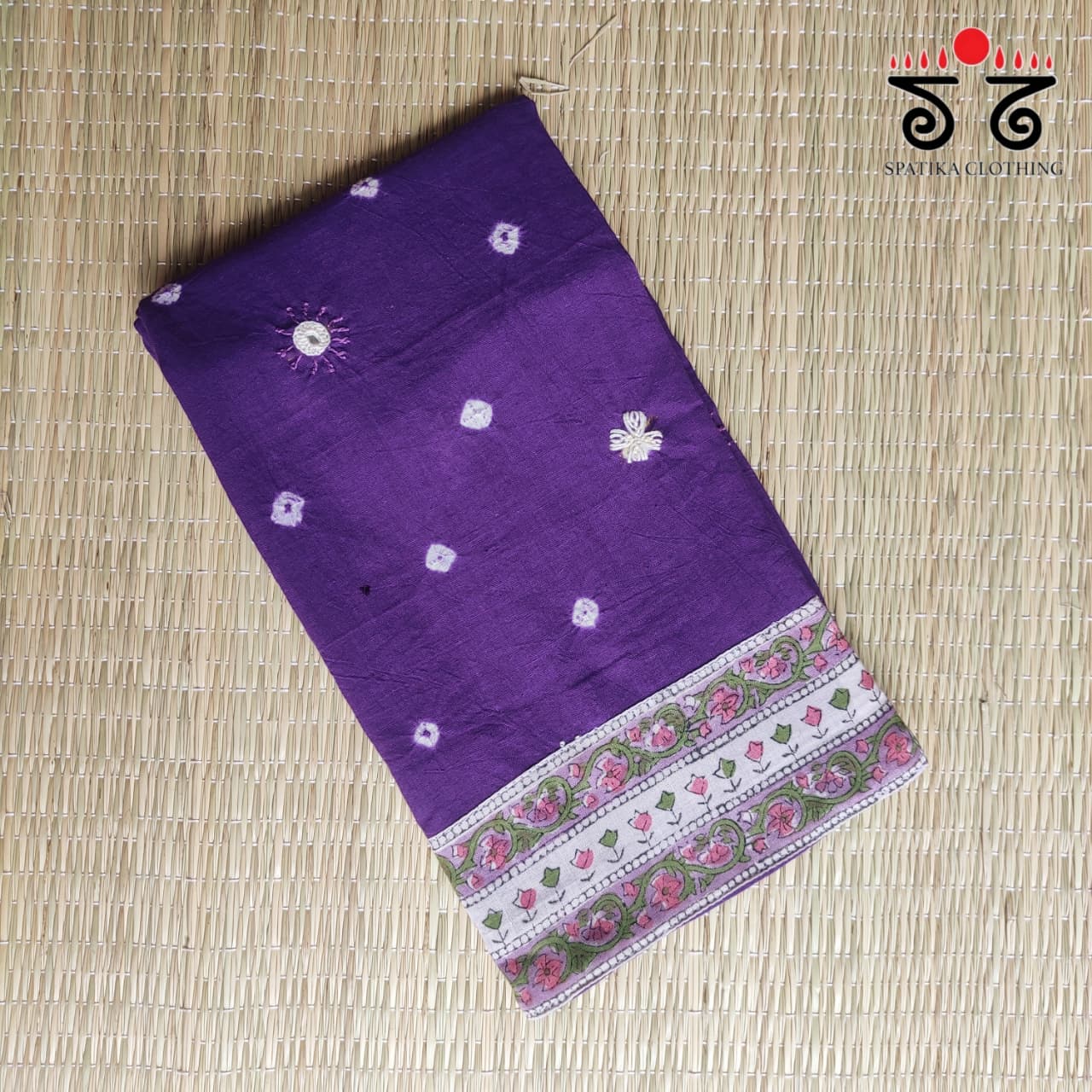 Hand Embroidered Bandhani Blouse Fabric